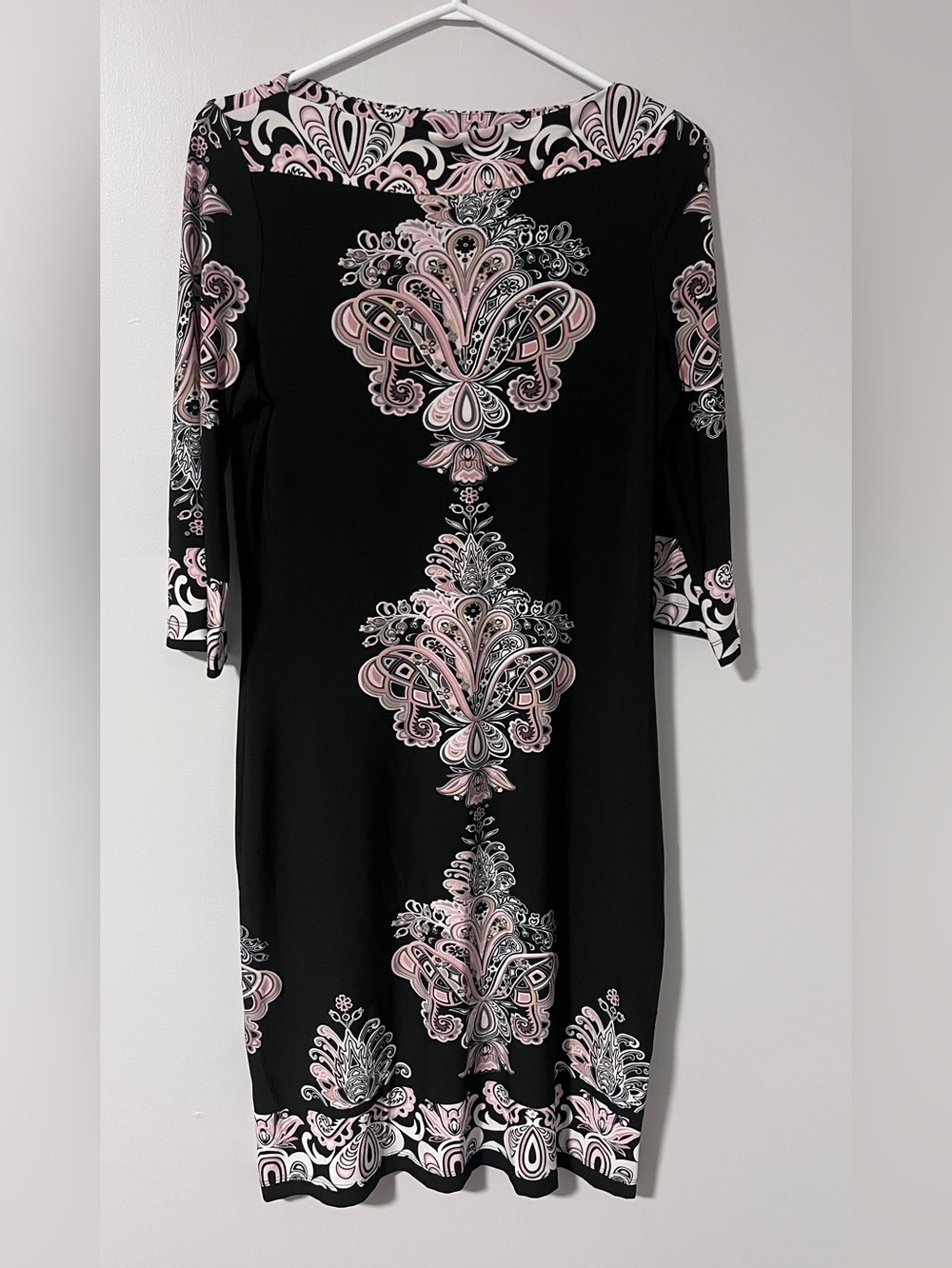 Black and Blush Patterned Women's Dress